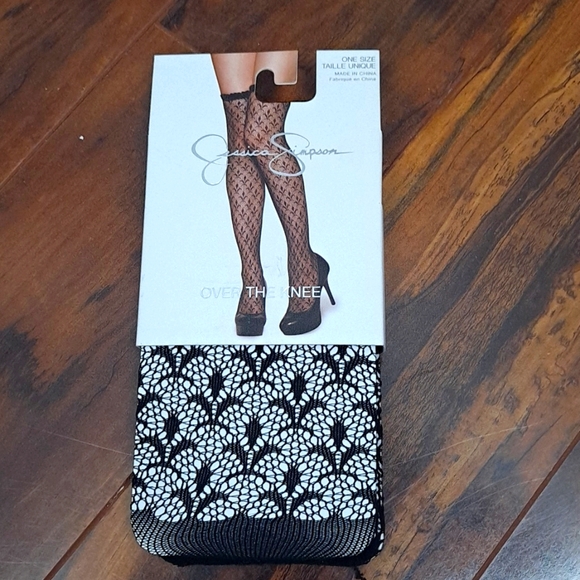 New Jessica Simpson Over the knee stockings sexy nylons hosiery black one size - Picture 1 of 3